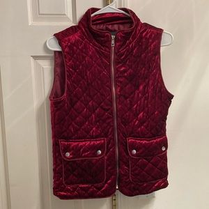 Burgundy velvet vest